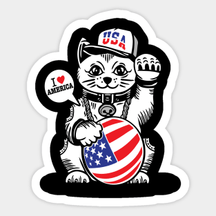 USA CAT FLAG PREMIUM DESIGN Sticker